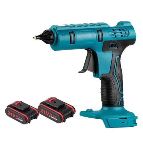LIBODD Hot Glue Gun 600W Cordless Hot Melt Glue Gun Anti Scald Rechargeable with 2pcs 11mm Glue Sticks Home DIY Repair Tool for 18V Battery for DIY Arts, Crafts and Quick Repairs(Gun with 2 Battery)
