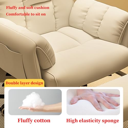Ergonomic Executive Office Chair Home Office Desk Chairs Adjustable Height Reclining Swivel Chair with Arms Comfy Ergonomic Lazy Sofa Computer Chairs with Wheels(/Blue,A)