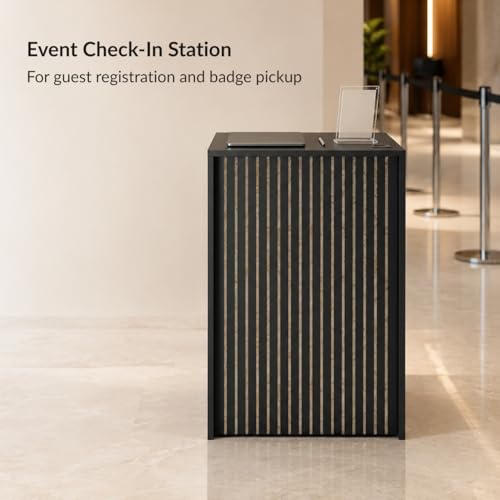 Host Stand with Drawer, Small Reception Desk, 26in Checkout Counter, Black