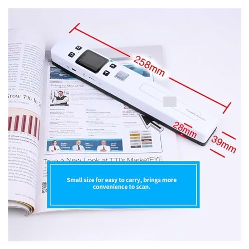Document Scanners, Mini 1050DPI Portable Handheld Scanner, Support TF Card Max 32GB Photo JPEG PDF Color Scanning Receipts Books A4 Document