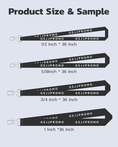 GSJJPROMO Custom Dye Sublimation Lanyards, 50-5000PCS Personalized Lanyard with Logo, Name, Text or Photo, Custom Neck Straps with Badge Holder for ID Badges, Keys, Business, School, Events & Office