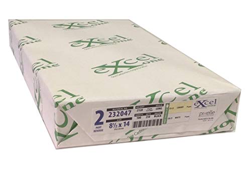 Excel One™ Carbonless 2-Part Reverse Paper (Canary/White), 8.5" x 14" (232047) - One (1) Ream (250 Sets)