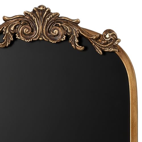 Kate and Laurel Arendahl Decorative Vintage Arch Chalkboard; 13 x 25; Gold; Framed Arched Ornate Magnetic Chalkboard for Unique Display; Decoration; and Organization