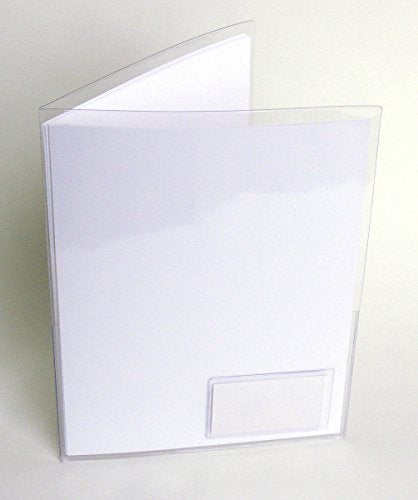 StoreSMART® - Clear Plastic Folder with 2 Pockets - with Business Card Holder on Front - 50-Pack - 9" x 11.75" - P222FR50