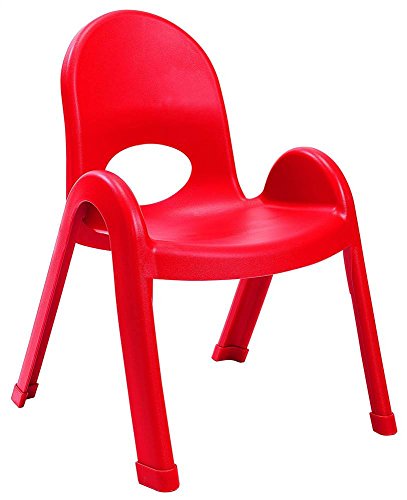 Angeles Value Stack 11" Child Chair, Candy Apple Red, 4 Pack, Stackable Ergonomic Seating Solution for Classrooms and Homeschools
