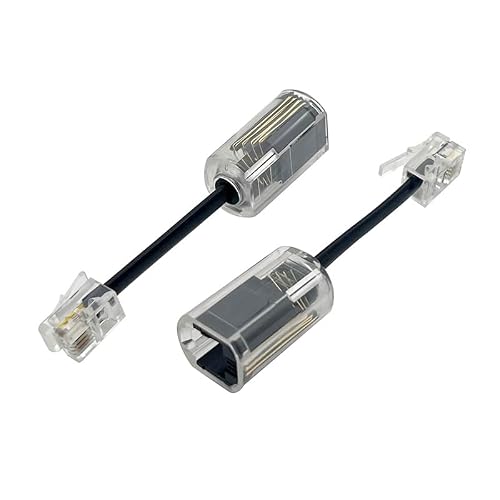 Coorle One Way Telephone Splitters RJ45/RJ11/RJ25/RJ9 Male to Female Cable 8P8C 6P6C 4P4C Telephone/LAN Wall Adaptor Separator Black for Landline 10-Pack (4P4C-Rotatable)