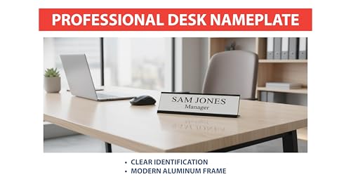 2" x 10" Aluminum Office Desk Nameplate Sign Holder (Gold) 10 Pack