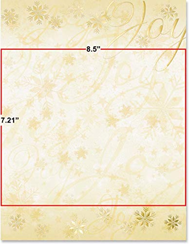 Golden Joy Snowflake Foil Border Papers, 8.5" x 11", 100 Sheets