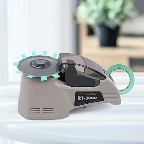Automatic Carousel Tape Dispenser,Adjustable Tape Dispenser, 10-60mm Cutting Length, 3-25 mm Cutting Width, Electronic Packing Tape Cutter for Cutting Tape, Wrapping Gifts, Wrapping Parcels（110-220V）