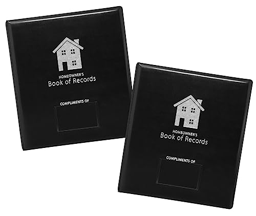Homeowner's Book of Records Binder, Organize Household Receipts and Home Repair Record Keeping (Black - 2 Pack)