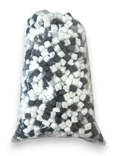 FunPak Plant Based Biodegradable Packing Peanuts 1.5 cu ft Bag Compostable (Black and White Hearts)