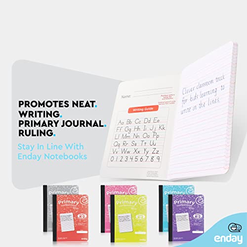 Enday Primary Composition Notebook Grades K-2 (48 Pack) Assorted Colors, 100 Sheets per Notebook, Primary Ruled Composition Book, Primary Composition Notebook for Kids, Kindergarten Notebook