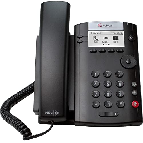 Polycom 201 IP Phone Wall Mountable Desktop Black Compatible with Microsoft Skype 220040450019