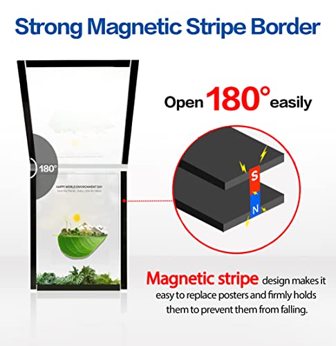 VAIIGO 8.5" x 11" Acrylic Sign Holder Wall Mount, Self Adhesive Magnetic Display Frame with Nano Tape and Strong Magnetic Frames for Wall, Door, Glass, Home, Store, Office (Black, 10Pack)