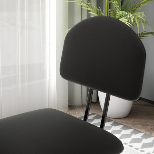 VECELO Stacking Dining Chairs Set of 4, Curved Backrest, Black