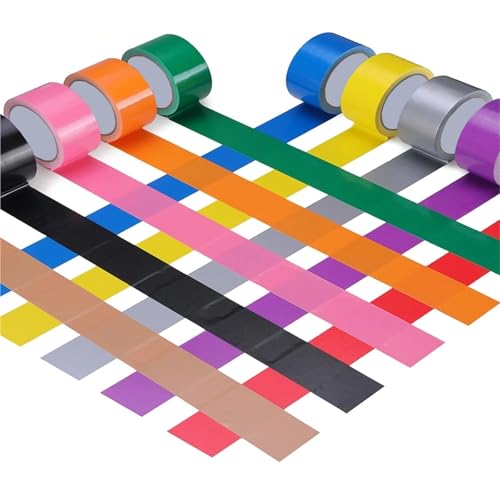 Anenog White Board Tape 4Pcs Multicolor DIY Decoration Color Cloth Base Tape Cloth Duct Tape Carpet Floor Waterproof Tapes High Viscosity Adhesive Tape for Office(Yellow)