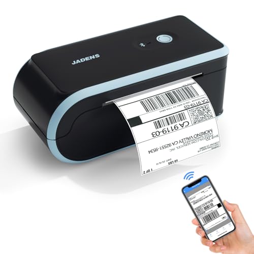 JADENS Bluetooth Thermal Label Printer, Wireless with Built-in Paper Bin