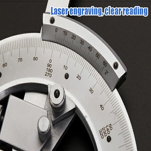 Xoiasth Universal Bevel Protractor, Stainless Steel Angle Measuring Ruler, 0-320° Range, 2' Reading Value, Vernier Scale with Laser Engraving, for Woodworking