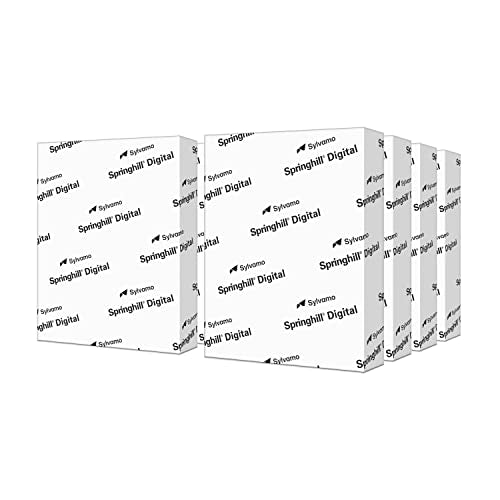 Springhill White 8.5” x 11” Cardstock Paper, 67lb Vellum Bristol, 147gsm, 2,000 Sheets (8 Reams) – Premium Lightweight Cardstock, Vellum Printer Paper with Textured Finish – 016000C