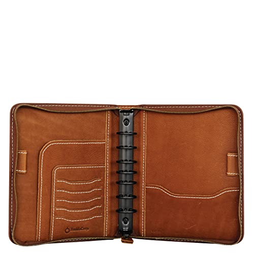 FranklinCovey - Colt Ring-Bound Binder for FranklinCovey Planners | Leather - Zipper Binder (Classic, Rustic)