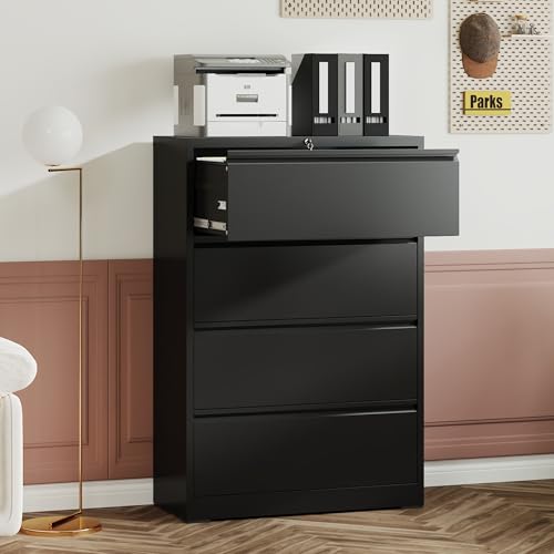 Dancongtea 4-Drawer 35.4" Wide Metal Locking File Cabinet