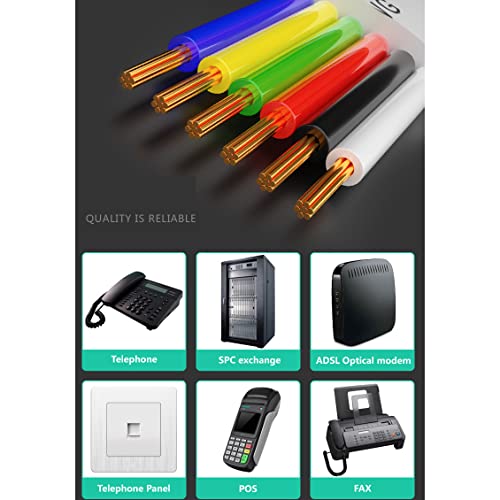 VIVOCH 100M(328ft) Pure Copper Multi-Strand Telephone Line RJ11 Communication 6-Core Indoor Connecting Line Flat Line, Black