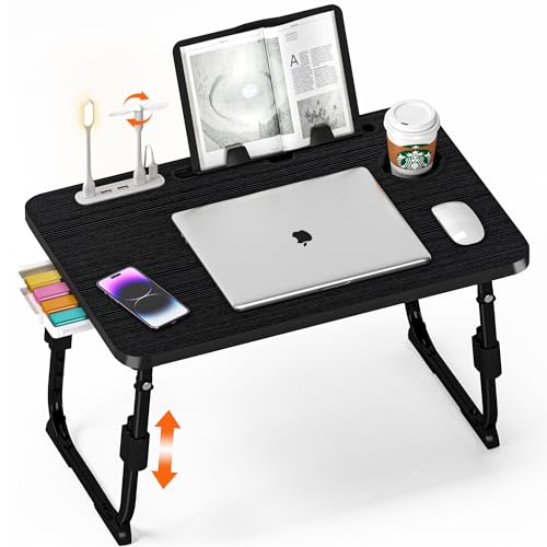 Lap Desk for Bed Adjustable Height with USB Port 23.6" x15.7" Desktop