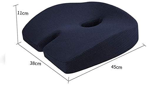 NCRD Seat Cushion Pillow for Office Chair - Memory Foam Firm Coccyx Pad - Tailbone, Sciatica, Lower Back Pain Relief - Contoured Posture Corrector for Car,Home,Office (Color : Blue)