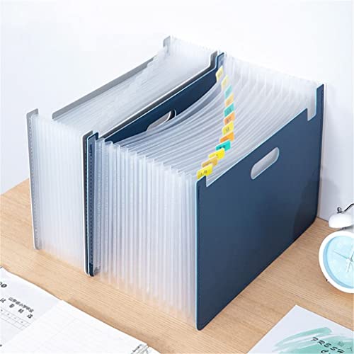 HBJWOV 13 Pockets Expanding File Folder A4 Organizer Document Paper Storage Holder School Office Supplies(Blue)