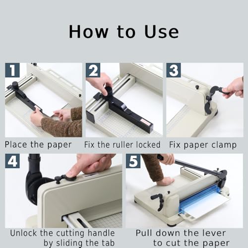 Japard A4 Heavy Duty Guillotine Paper Cutter, 12-Inch, Up to 500 Sheets