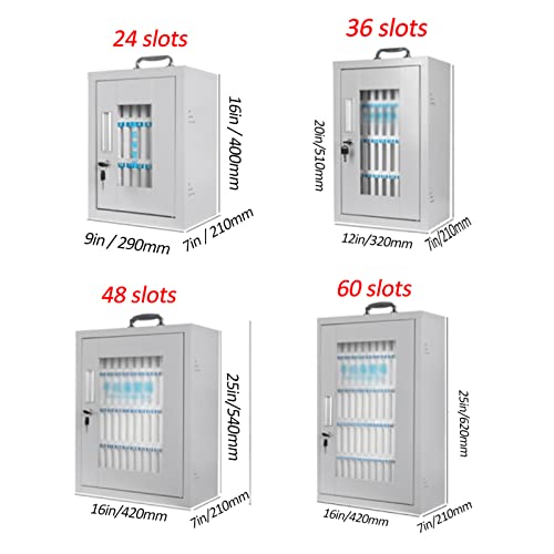 SDdPulse Transparent Lockable Cell Phone Safe Deposit Box - 48 Slots Portable Storage Locker for Phones Hand-Carried for Events & Gatherings,48slots