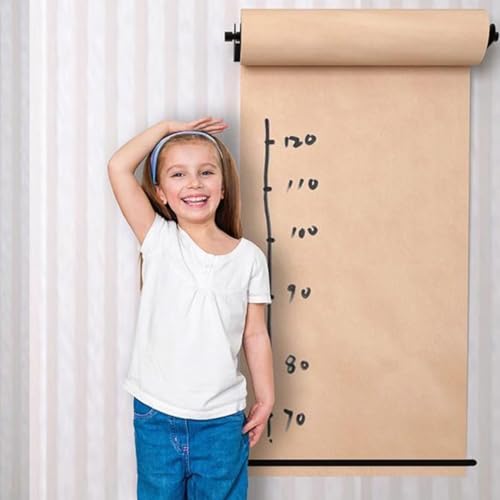 LGRFUXIN Beige,24'' Wall Mounted Kraft Paper Roll Dispenser & Cutter, for Home Decor, to-do Lists,Menu,Grocery Lists,Gift,DIY Room,Doodle Painting&Art Projects
