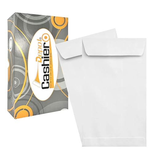 500 Cashier Depot - #7 Coin Envelopes, 3.5" x 6.5", Sturdy 24 lb. White Paper, Strong Gummed Flap, for Cash, Receipts, Seeds & Small Parts, 500 Count