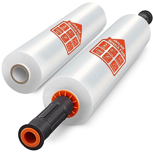 JARLINK Stretch Film, 15" x 1000' Shrink Pallet Wrap W/Handles, 60 Gauge
