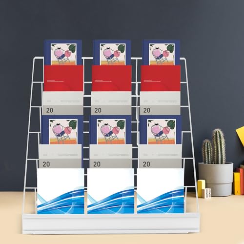 18in Book Display Rack, 6 Tiered CD Display Countertop Comic for Offices