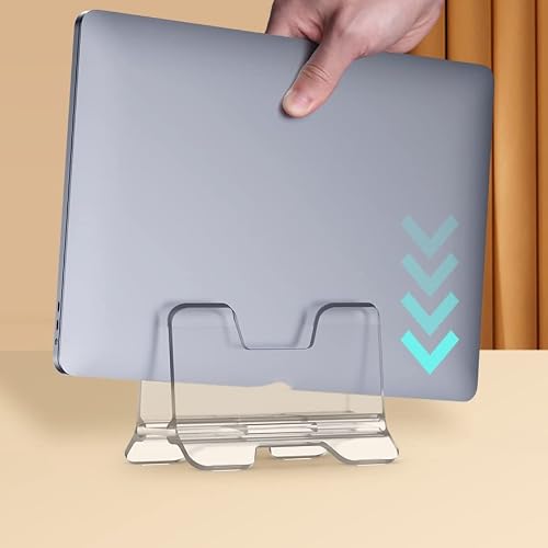 QERTYHJK Vertical Laptop Stand for Transparent Desktop Holder Notebook Support for Tablet