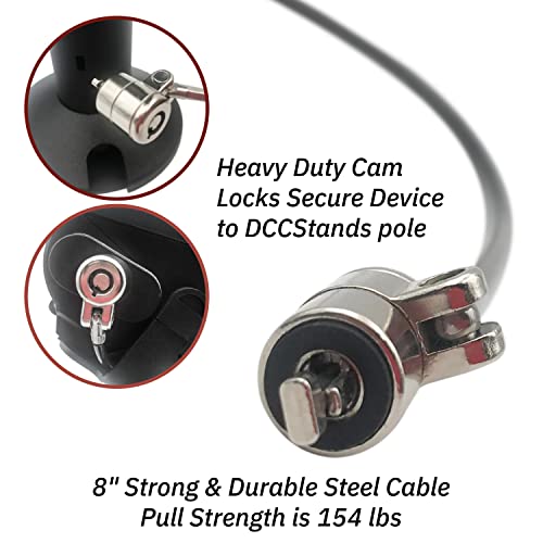 DCCStands First Data FD35 & First Data FD40 Swivel and Tilt Stand with Device to Stand Security Tether Lock, Two Keys 8"