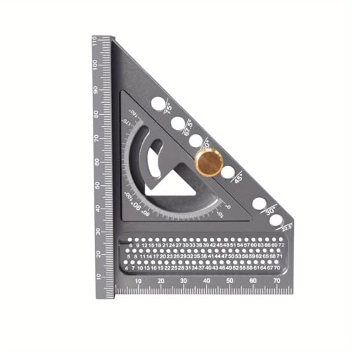 2-in-1 woodworking aluminum angle ruler set - multi angle line drawing triangle ruler, for marking and measuring-A4
