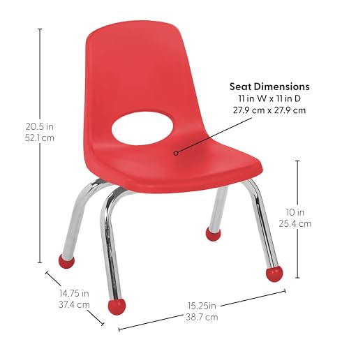 FDP 10" School Stack Chair with Ball Glides, Sand, 2-Pack, 15409-RD