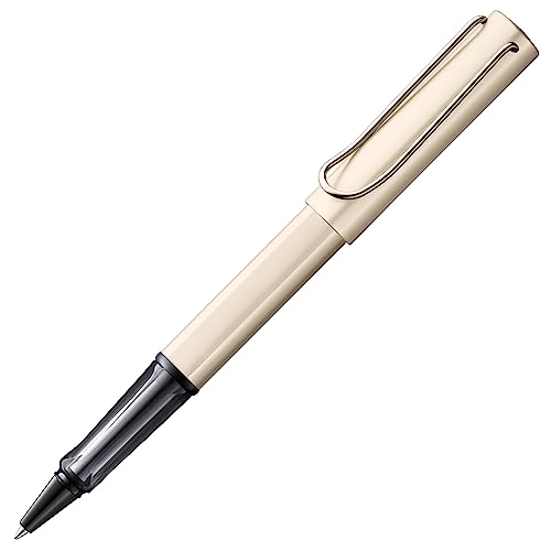 LAMY Lx palladium Rollerball Pen – lightweight pen with transparent, ergonomic grip & line width M - anodized aluminium body –including LAMY M 63 rollerball refill in black ink & metal case