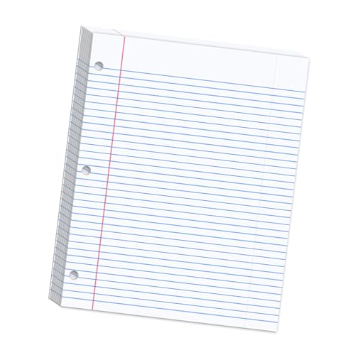 Smooth Writing Lined Filler Sheets 200 Sheets 3 Hole Punched Universally Binder Paper Writing Paper for Standard Binders