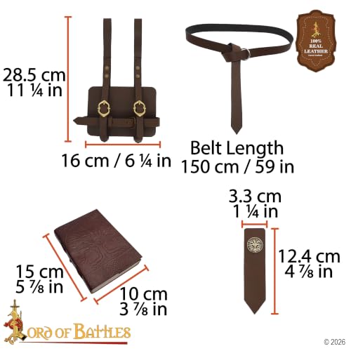 Lord of Battles Adventurer's Book or Diary Holder Handcrafted from Genuine Leather Holster 13x18cm