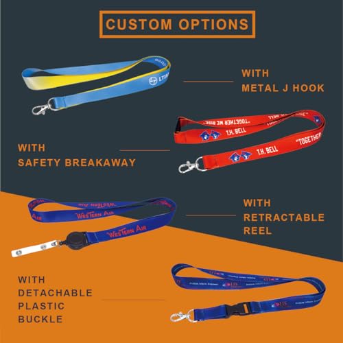 500 Pack Custom Lanyards Customize Neck Strap Customized Boby Straps with Logo Text Image for Company School