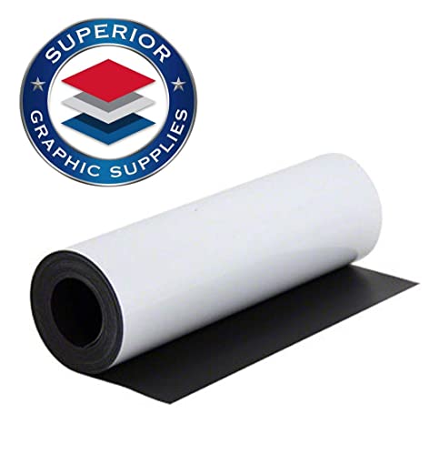 Superior Graphic Supplies Magnetic White Material - Extremely Strong & Flexible Magnetic Sheet Roll Matte White -30 Mil / 0.03inch Thickness - 24inchW x 18inchL – 10 Sheets, 10 Pack