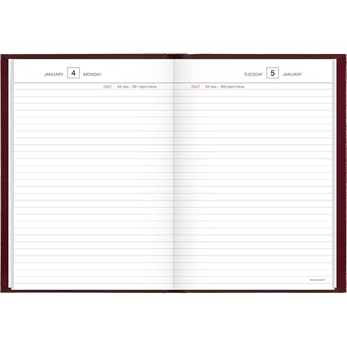 AT-A-GLANCE 2027 Daily Planner, Standard Diary, 5.75" x 8.25" Reminder Journal, Hardcover, Red (SD3891327)