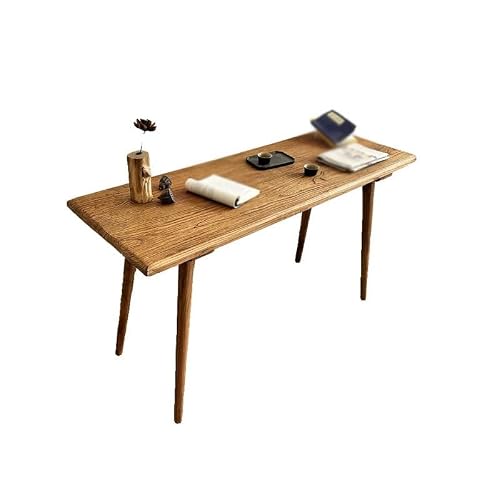 XUNTING Pc Desk Old Elm Large Desk Solid Wood Dining Table Retro Chinese Style Living Room Long Table Desk Simple Home Log Old Board Study Table(180 * 80 * 75cm)
