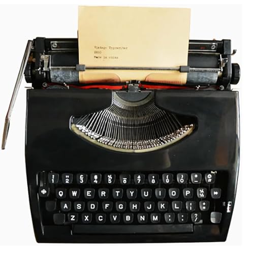 TBQATNTS Manual Typewriter Machine, Retro Portable Typewriter with Ribbon for Typing Letters, Notes, and Display, Great for Home or Office Decoration,Black