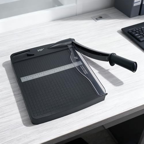 MP A4 Paper Cutter - Cutting Machine with 40 cm Cutting Length, 12 Sheet Capacity, Safety Protection & Blade Lock with Storage Space - for Office, School & Commercial Use