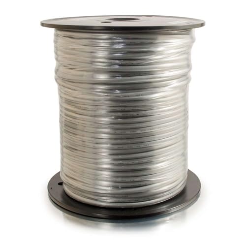C2G 07192 28 AWG 4-Conductor Silver Satin Modular Flat Telephone Cable Reel, Silver Jacket (500 Feet, 152.4 Meters)