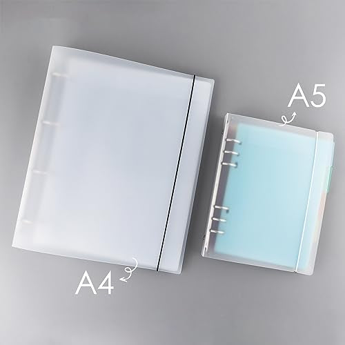 10 PCS A4 4 Ring Binder Cover Clean Transparent Soft PVC for Refillable Notebook Shell withMatte surfaceforStamp & Die Storage Overall Size（Folded 27x32.8x4cm/ 10.6x12.9x1.6inch